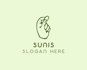 Green Coin Hand logo design