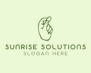 Green Coin Hand logo design