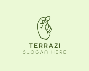 Green Coin Hand logo design