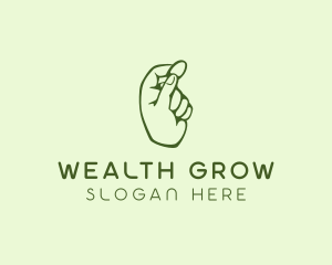 Green Coin Hand logo design