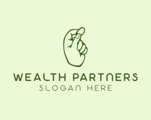 Green Coin Hand logo design