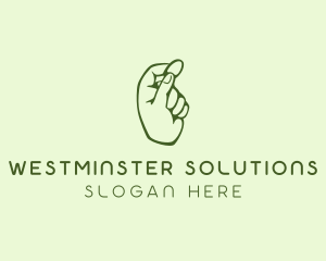 Green Coin Hand logo design