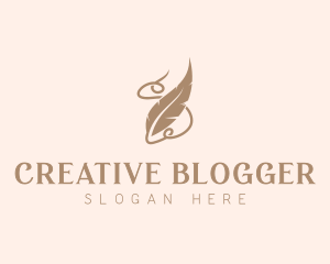 Blogger - Quill Writer Blogger logo design