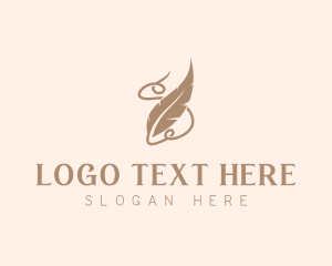 Blog - Quill Writer Blogger logo design