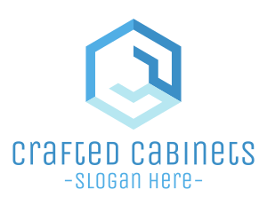 Cabinetry - Blue Hexagonal Wrench logo design