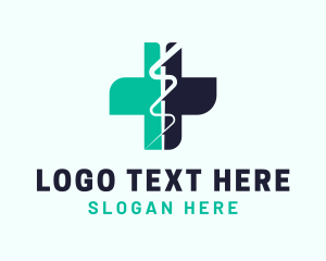 Medical Caduceus Cross logo design