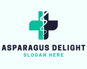 Medical Caduceus Cross logo design