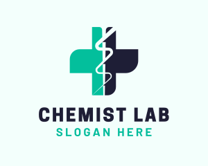 Chemist - Medical Caduceus Cross logo design