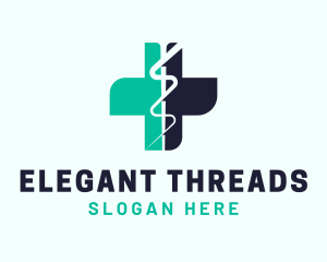 Medical Caduceus Cross logo design