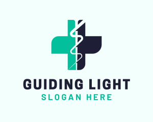 Medical Caduceus Cross logo design