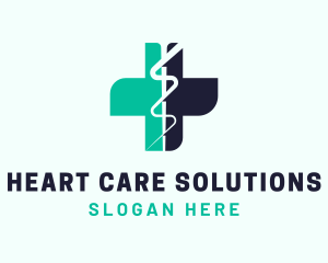 Medical Caduceus Cross logo design