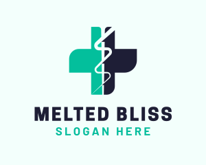 Medical Caduceus Cross logo design