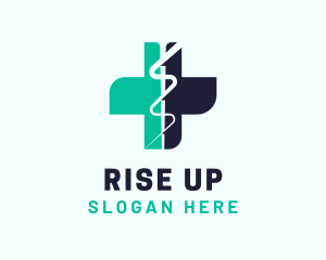 Medical Caduceus Cross logo design