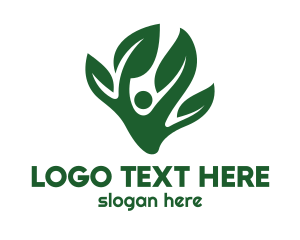 Tea Shop - Green Tree Leaves logo design