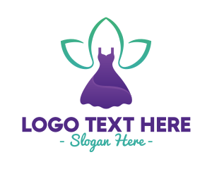 Modern - Woman Leaf Gown logo design