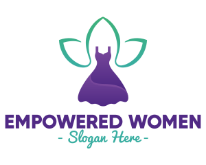 Woman Leaf Gown logo design