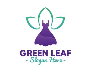 Woman Leaf Gown logo design