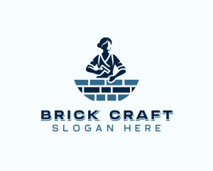 Brickwork - Mason Construction Builder logo design