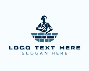 Brick - Mason Construction Builder logo design