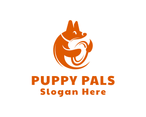 Puppy Dog Frisbee logo design