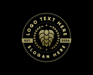 Luxury - Beer Hops Wreath logo design