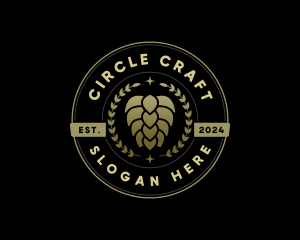 Beer Hops Wreath logo design