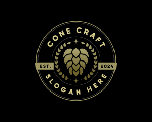 Beer Hops Wreath logo design