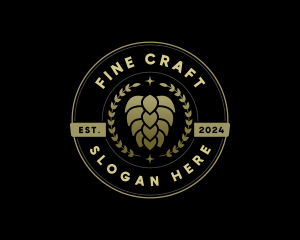 Beer Hops Wreath logo design