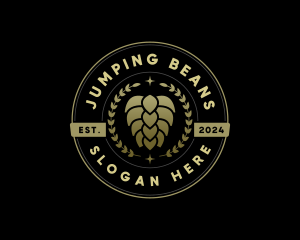 Beer Hops Wreath logo design