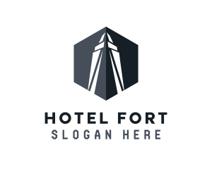 Gray Skyscraper Hotel logo design