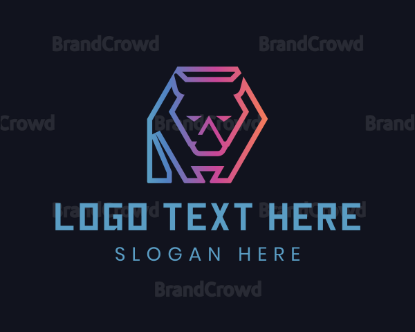 Geometric Gradient Rhino Logo