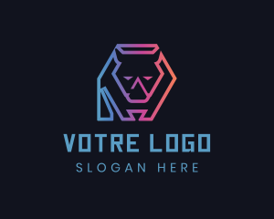 Geometric Gradient Rhino Logo