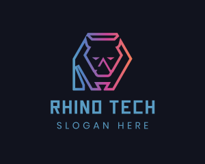 Geometric Gradient Rhino logo design