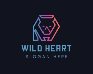 Geometric Gradient Rhino logo design