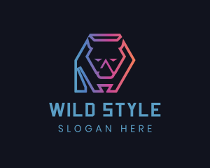 Geometric Gradient Rhino logo design