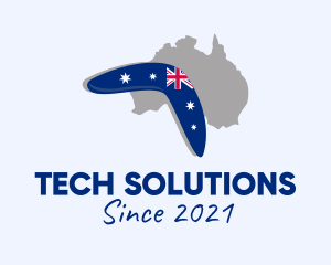 Gps Tracker - Australian Boomerang Flag logo design