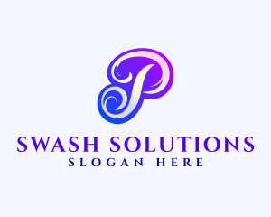 Swash - Script Swash Letter P logo design