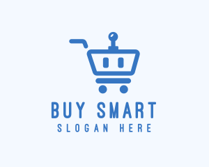 Robot Shopping Cart logo design