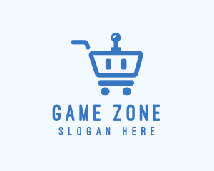 Robot Shopping Cart logo design