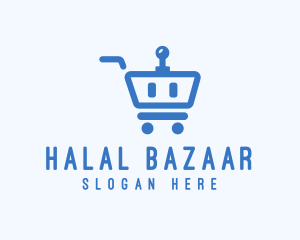 Robot Shopping Cart logo design