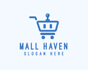 Robot Shopping Cart logo design