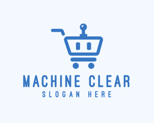 Minimart - Robot Shopping Cart logo design