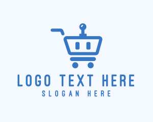 Retailer - Robot Shopping Cart logo design