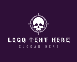Skeleton - Crosshair Skeleton Skull logo design