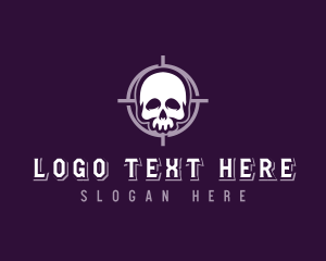 Badge - Crosshair Skeleton Skull logo design