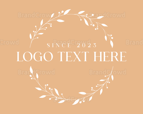 Plant Round Wreath Logo