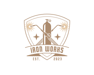 Welding Blowtorch Shield logo design