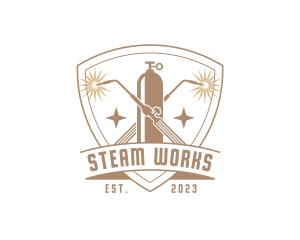 Welding Blowtorch Shield logo design