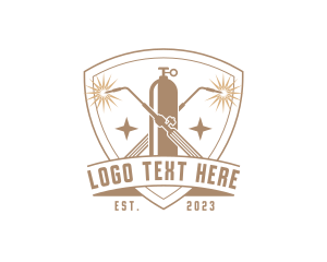 Badge - Welding Blowtorch Shield logo design