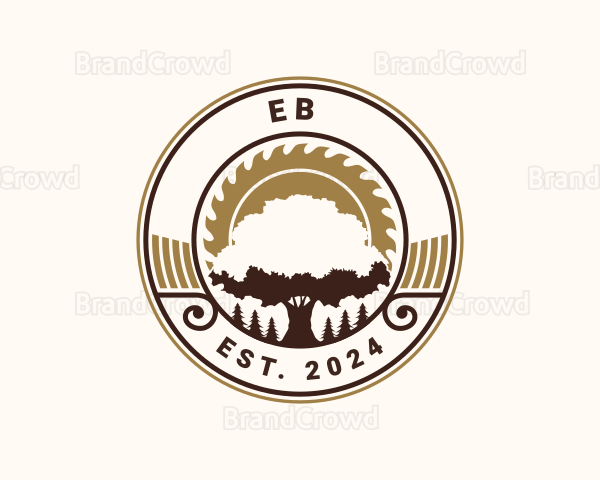 Tree Sawmill Woodworking Logo